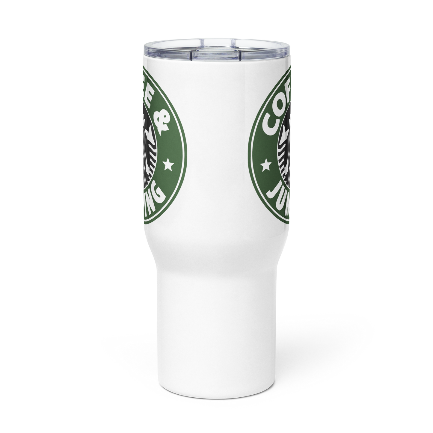 Travel Mug With Handle Coffee and Jumping Horse Show Cup