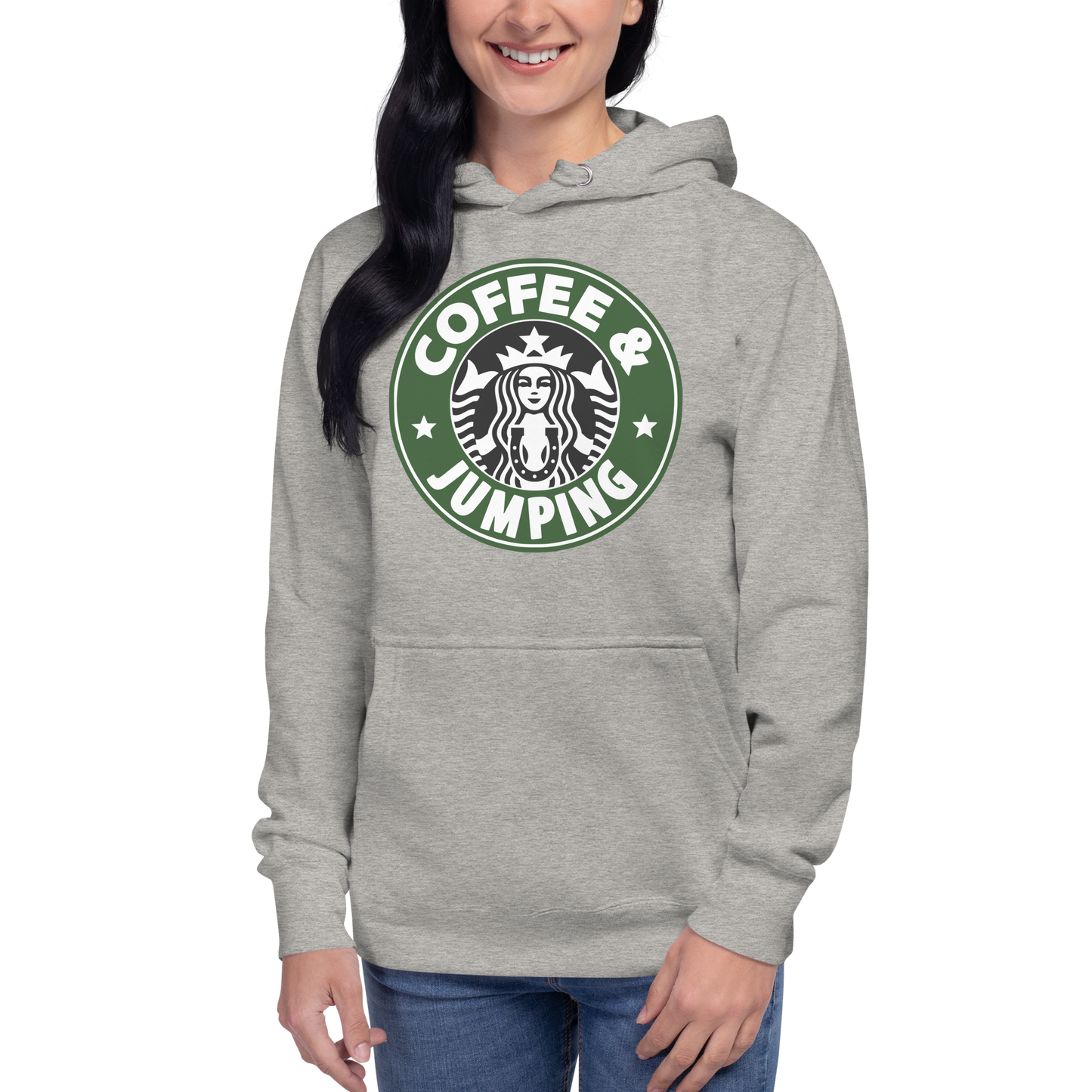 Unisex Premium Hoodie “Coffee and Jumping” Equestrian Horse Sweatshirt