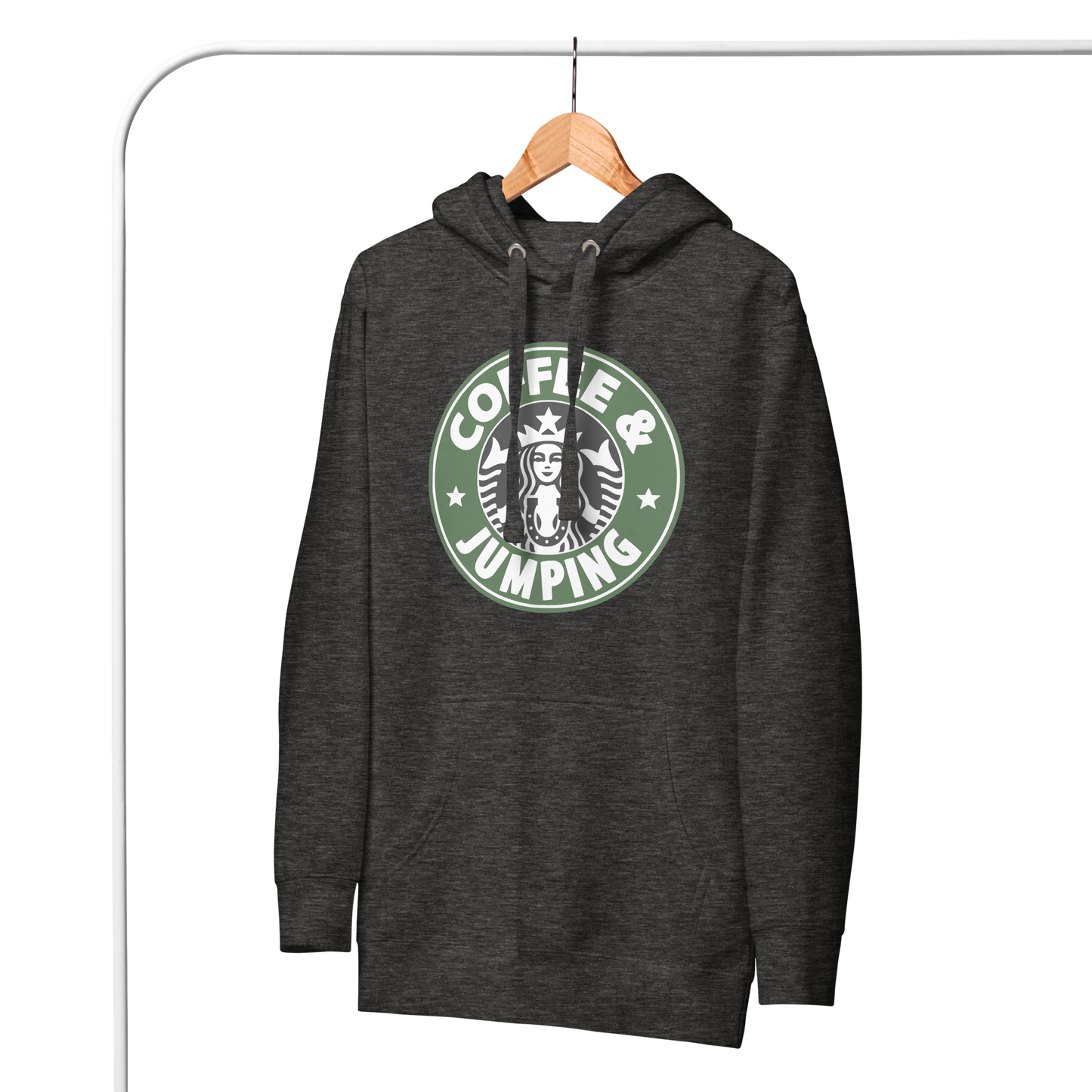 Unisex Premium Hoodie “Coffee and Jumping” Equestrian Horse Sweatshirt