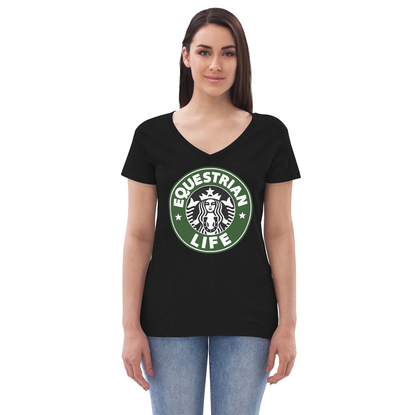 Women's Recycled V-Neck T-Shirt "Equestrian Life" District DT8001 Shirt