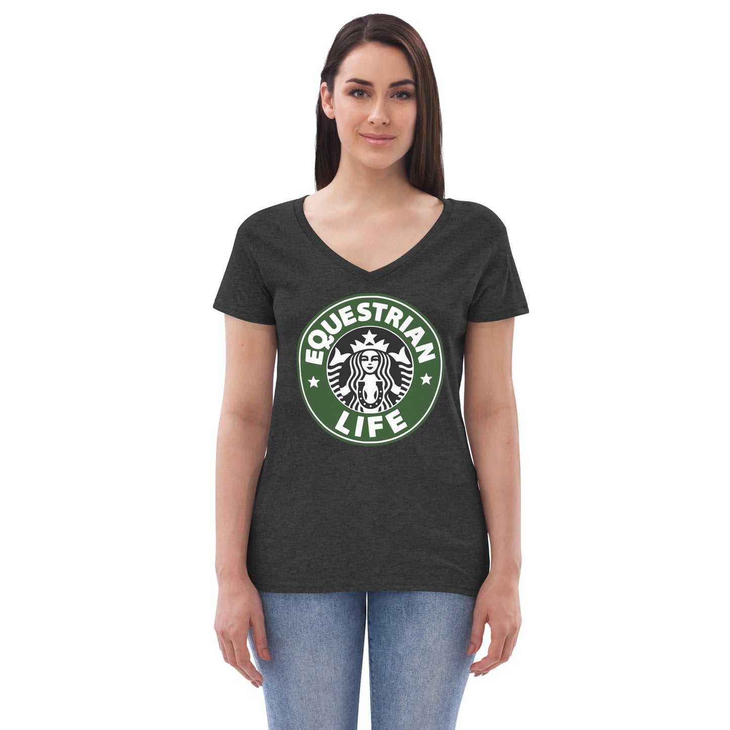 Women's Recycled V-Neck T-Shirt "Equestrian Life" District DT8001 Shirt