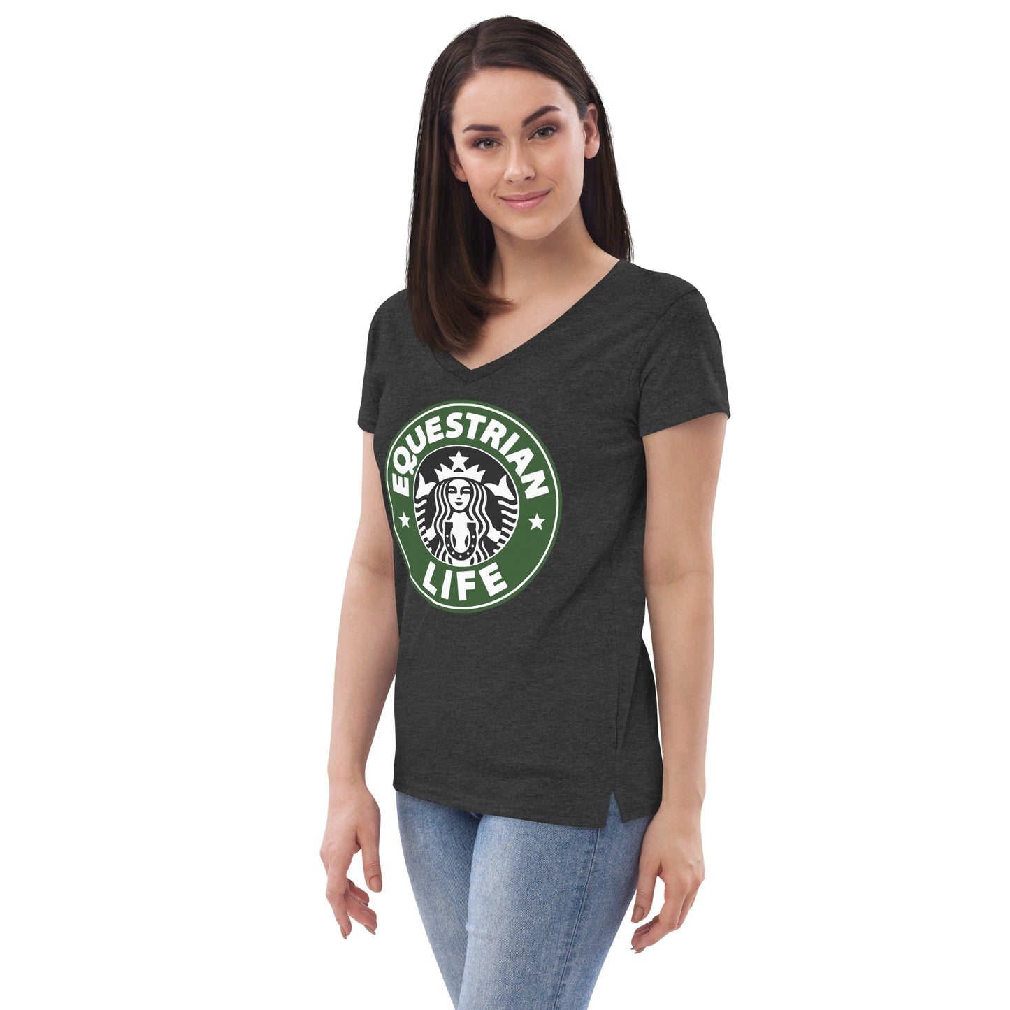 Women's Recycled V-Neck T-Shirt "Equestrian Life" District DT8001 Shirt