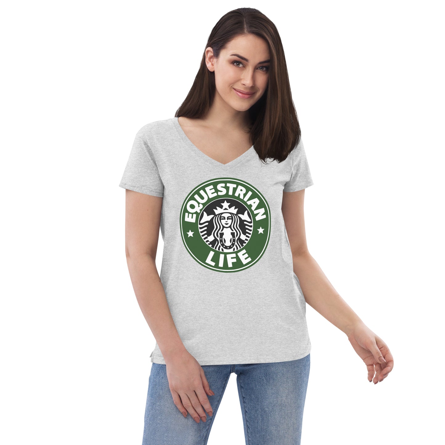 Women's Recycled V-Neck T-Shirt "Equestrian Life" District DT8001 Shirt