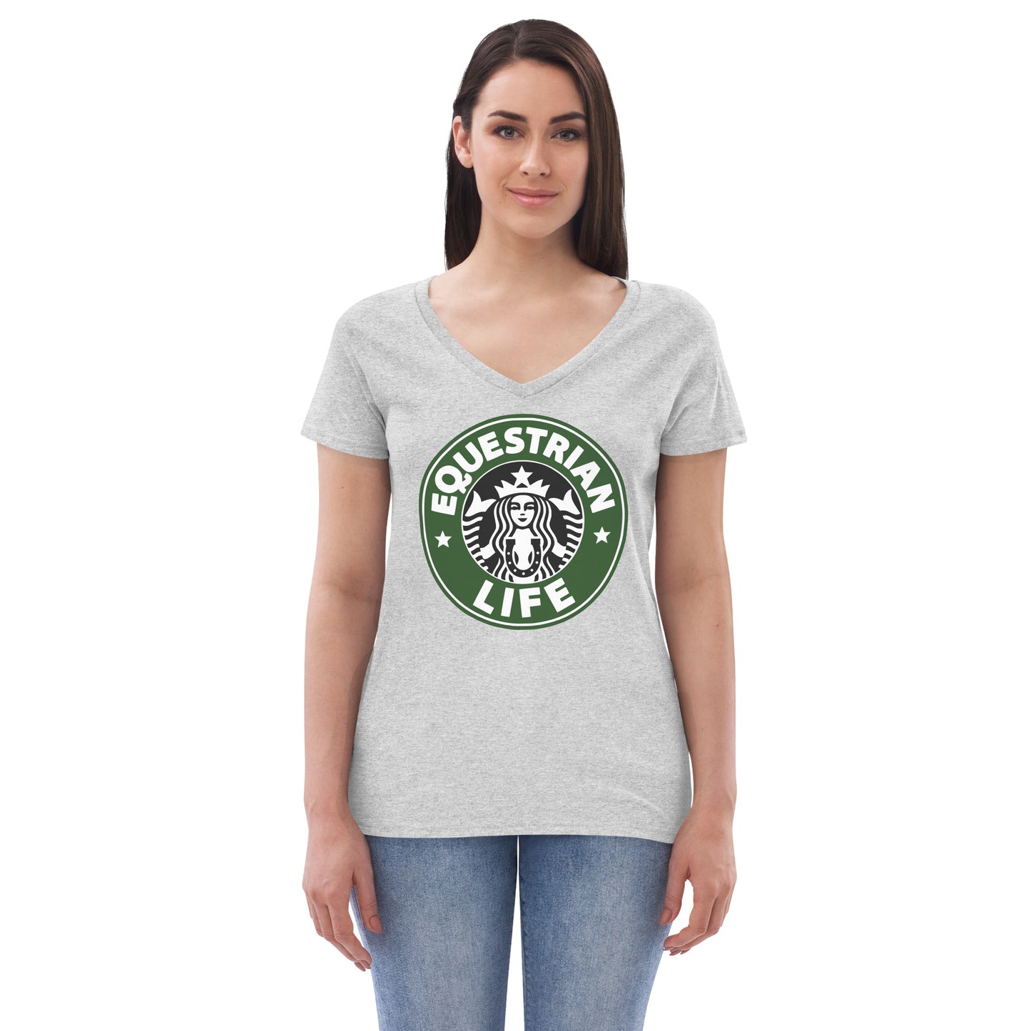 Women's Recycled V-Neck T-Shirt "Equestrian Life" District DT8001 Shirt