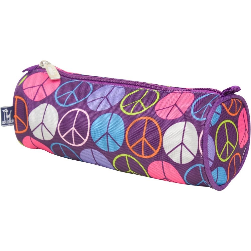 Wildkin Purple Peace Signs School Pencil Case