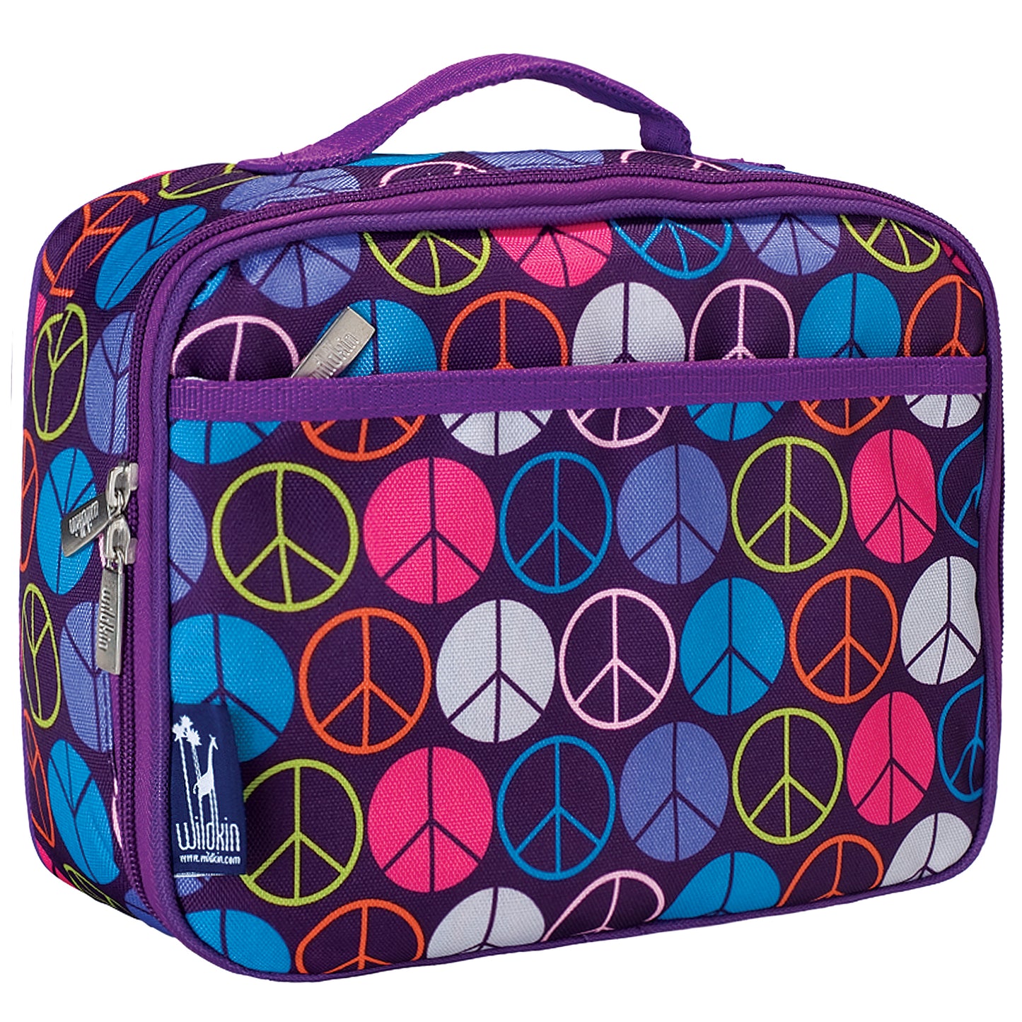 Wildkin Purple Peace Signs Lunch Box