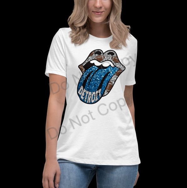 Women's Relaxed T-Shirt “Detroit Football” Lions Bella + Canvas 6400