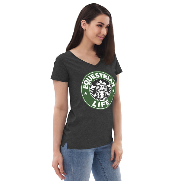 Women's Recycled V-Neck T-Shirt "Equestrian Life" District DT8001 Shirt