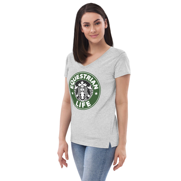 Women's Recycled V-Neck T-Shirt "Equestrian Life" District DT8001 Shirt