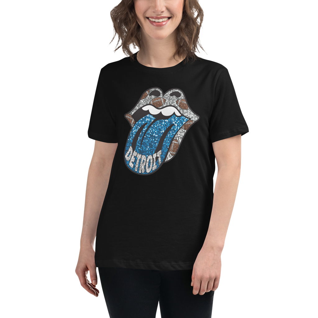 Women's Relaxed T-Shirt “Detroit Football” Lions Bella + Canvas 6400