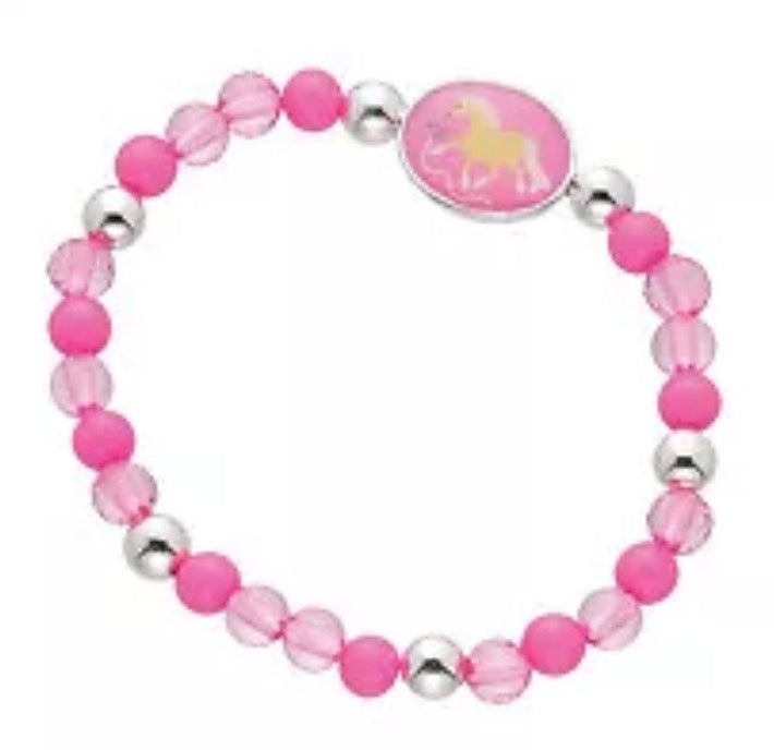 Pink Pony Bead Stretch Bracelet