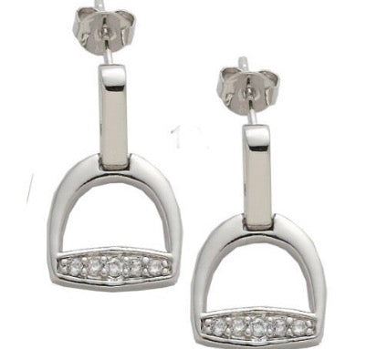 Stirrup Post Earrings with CZ