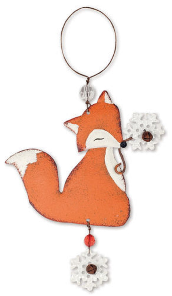 Tin Fox Christmas Ornament or Wall Hanging