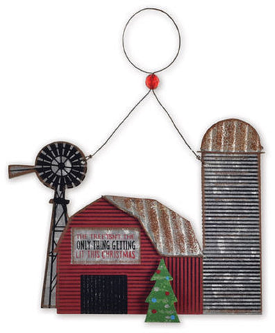 Tin Horse Barn Christmas Ornament or Wall Hanging