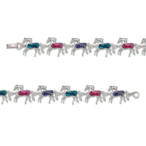 Paua shell horse multicolor bracelet